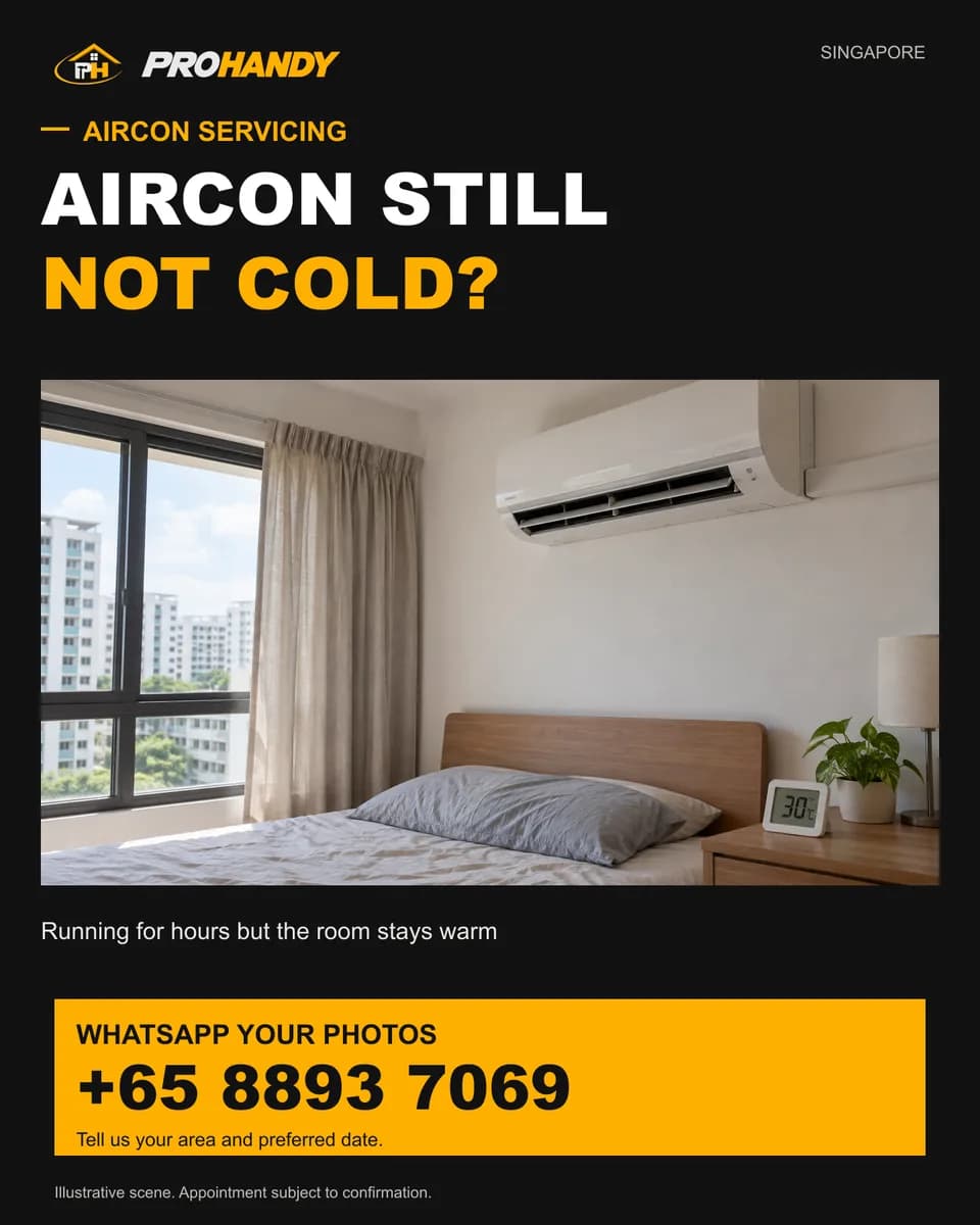 Illustration of a common home repair problem: aircon still not cold?