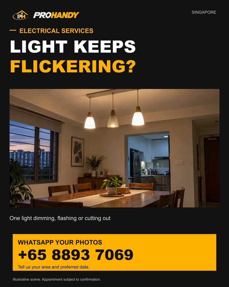 Illustration of a common home repair problem: light keeps flickering?