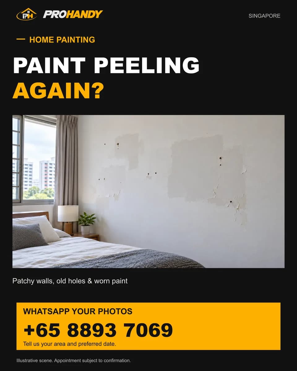 Illustration of a common home repair problem: paint peeling again?
