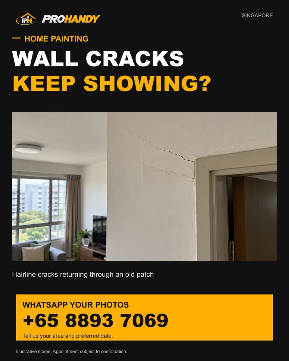 Illustration of a common home repair problem: wall cracks keep showing?