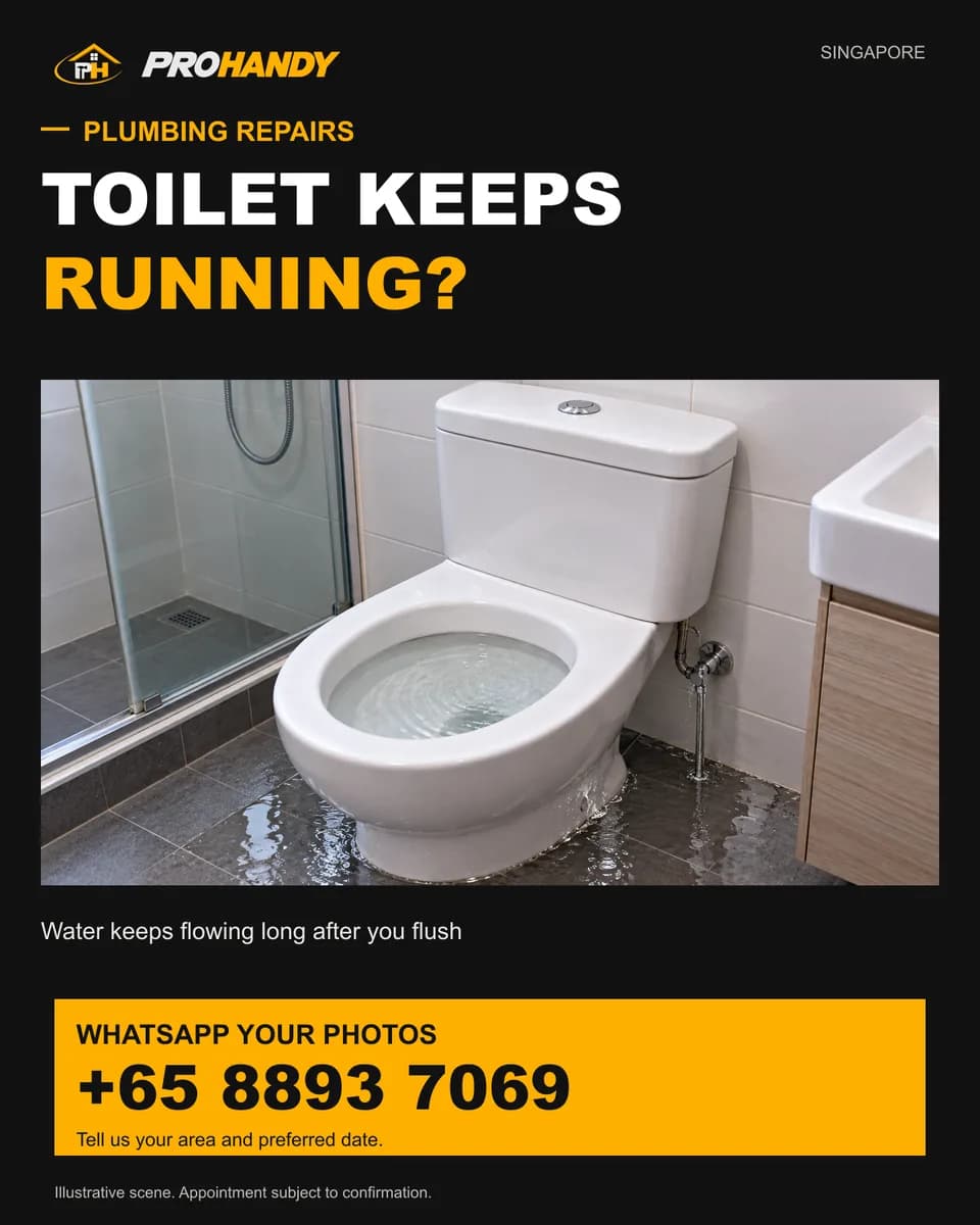 Illustration of a common home repair problem: toilet keeps running?